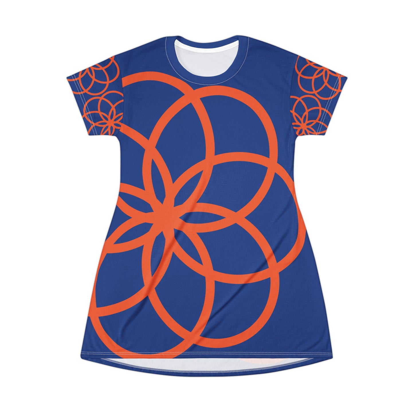 T-Shirt Dress Blue Vibrant Print