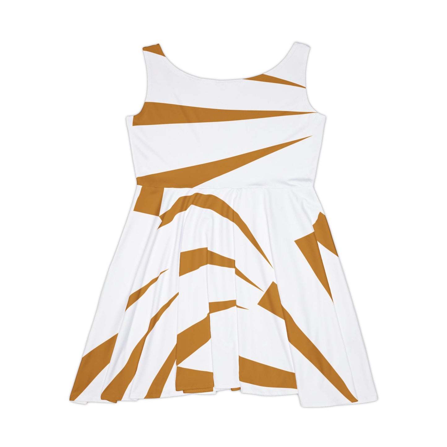 Abstract Print Skater Dress White