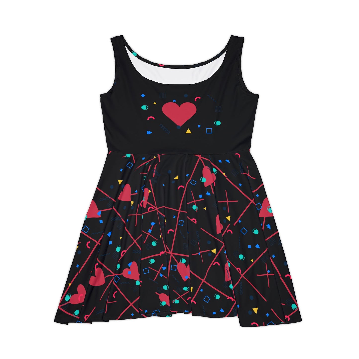Skater Dress Colorful Love Heart
