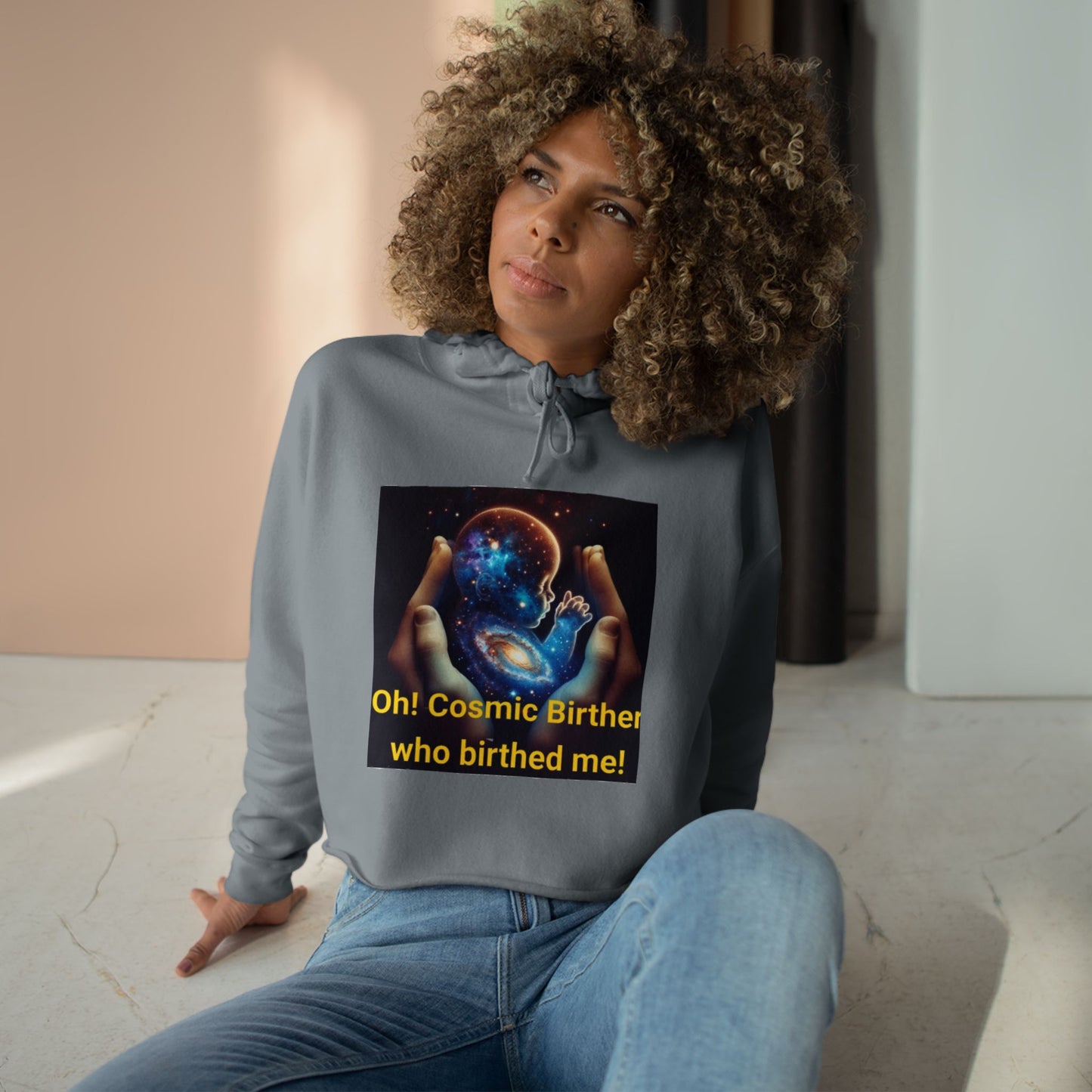 Cosmic Birth Crop Hoodie