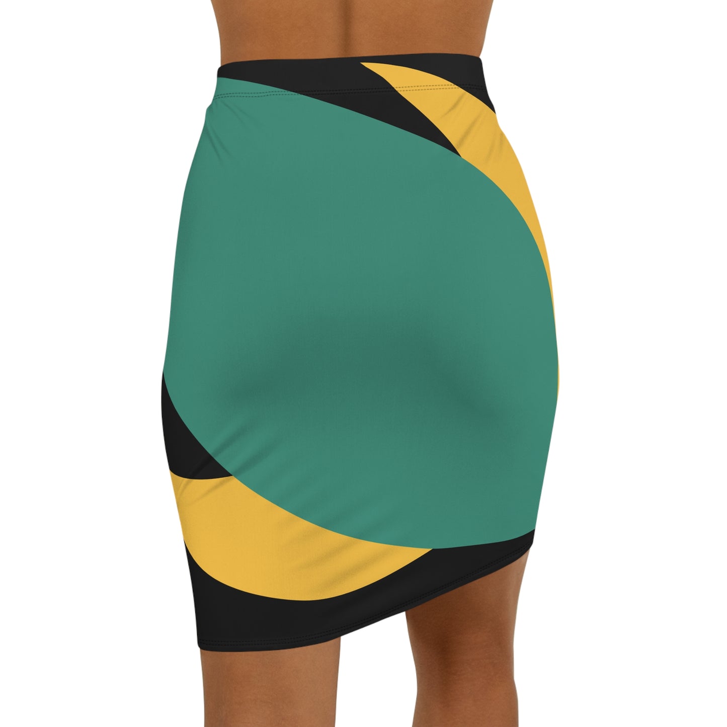 Colorful Mid-Waist Pencil Skirt Bl