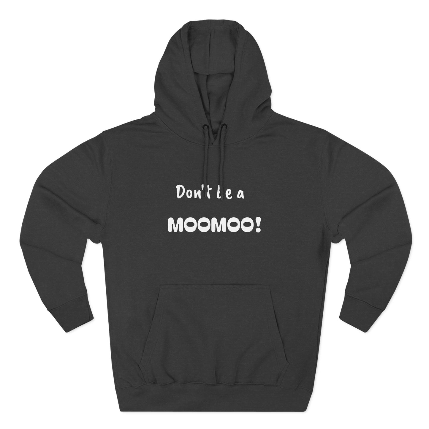 Playful Fleece Hoodie with Witty Text - Moomoo!