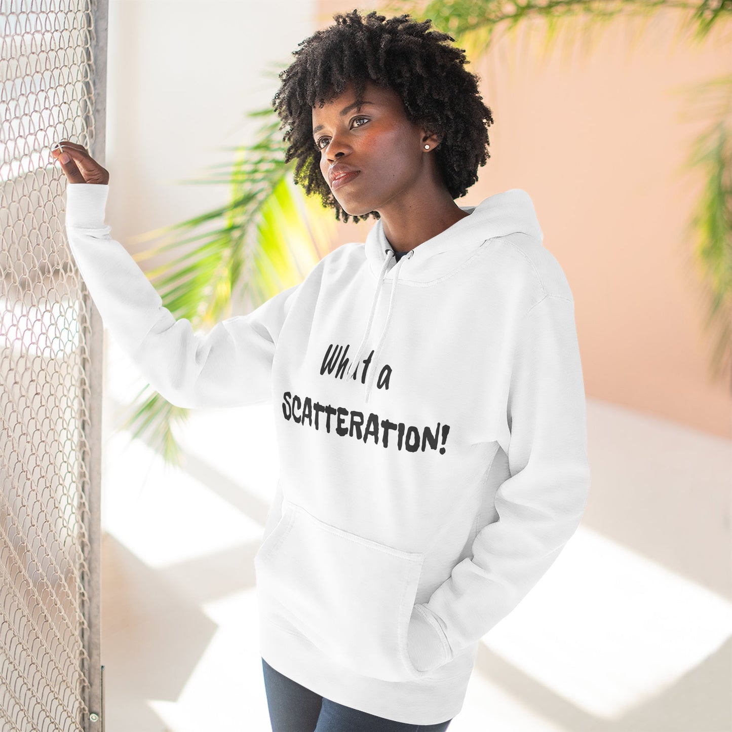 Playful Fleece Hoodie with Witty Text - Scatteration!