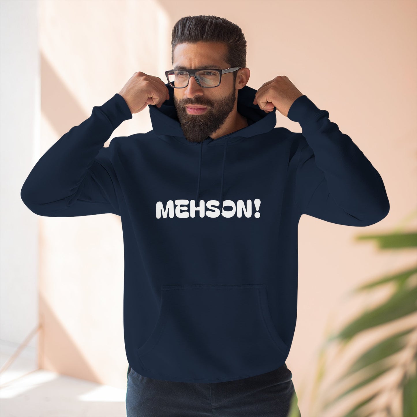 Playful Fleece Hoodie with Witty Text - Mehson!