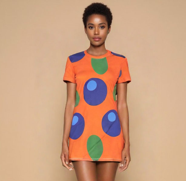 T-Shirt Dress Vibrant Orange Berry