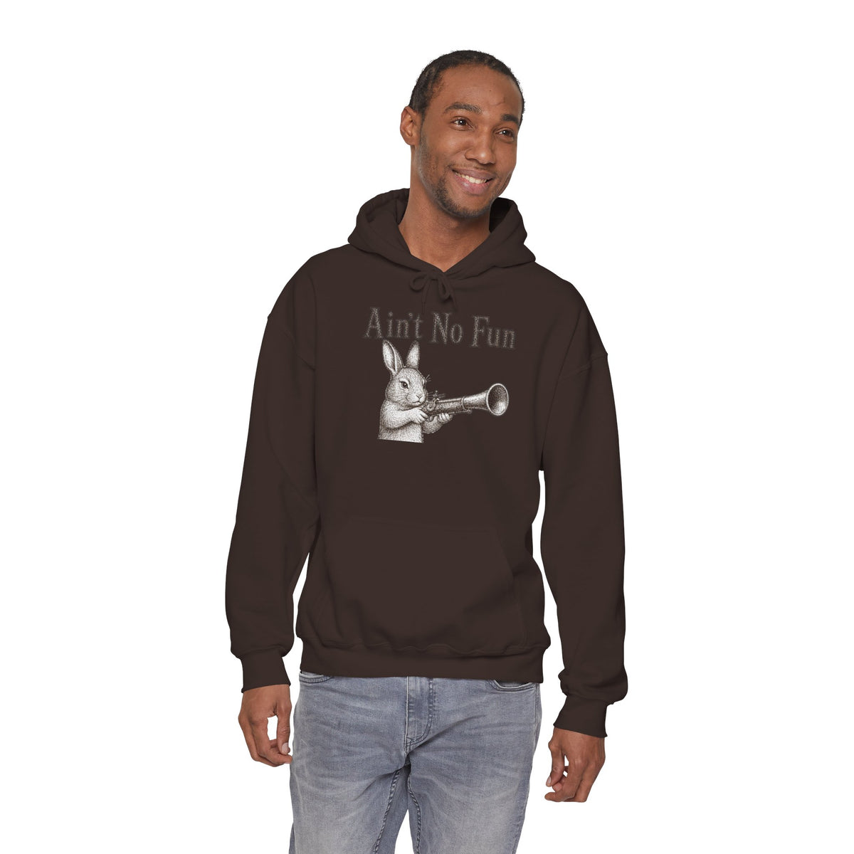 Ain't No Fun Rabbit Hoodie – Funny Vintage Animal Graphic Hoodie
