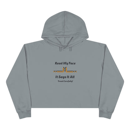 Read My Face Crop Hoodie | Minimal Graphic