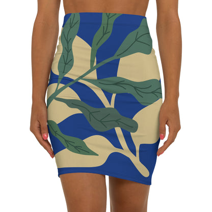 Botanical Mid-Waist Pencil Skirt B