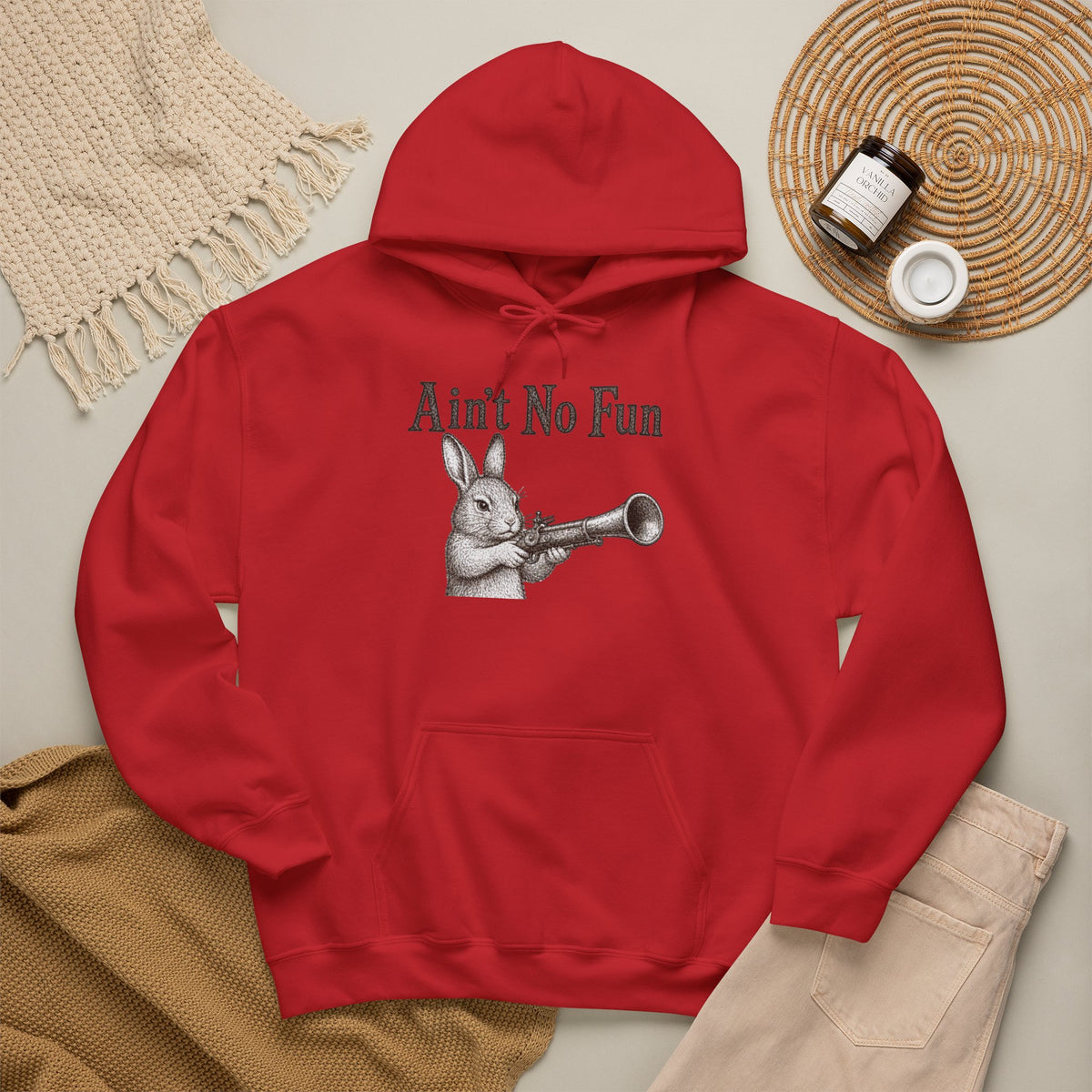 Ain't No Fun Rabbit Hoodie – Funny Vintage Animal Graphic Hoodie