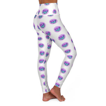 BVT Logo High-Waisted Yoga Leggings — All-Over Print