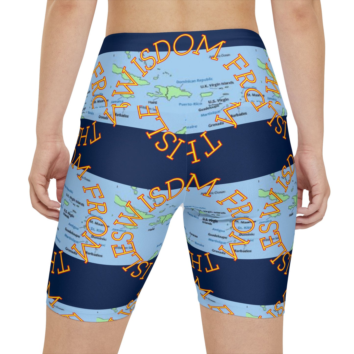 Workout Shorts — 'Wisdom From The Isles' Island Map