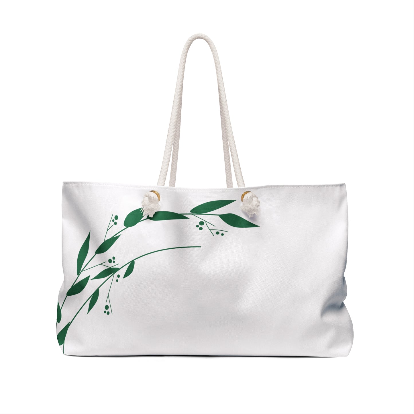 Autumn Leaf Weekender Bag – White Botanical Travel Tote
