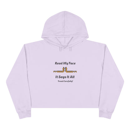 Read My Face Crop Hoodie | Minimal Graphic