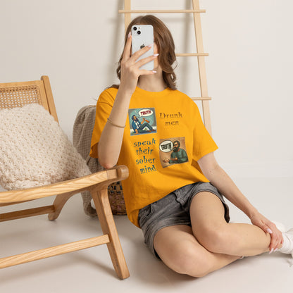 Drunk Men Sober Mind" Vintage Truth Design —  Graphic Tee