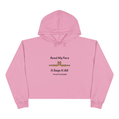 Read My Face Crop Hoodie | Minimal Graphic