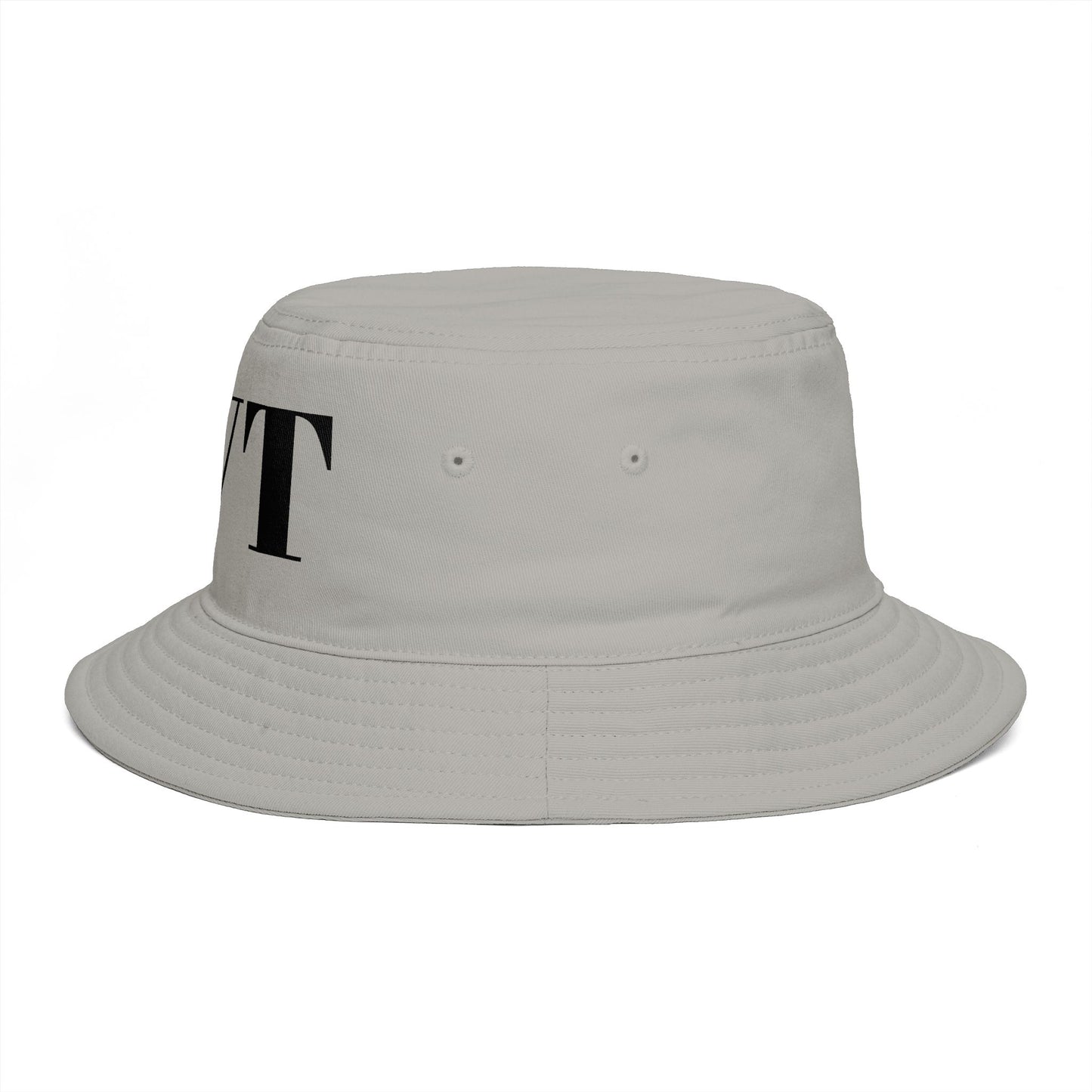 BVT Monogram Bucket Hat — Brown Casual Streetwear Sun Hat