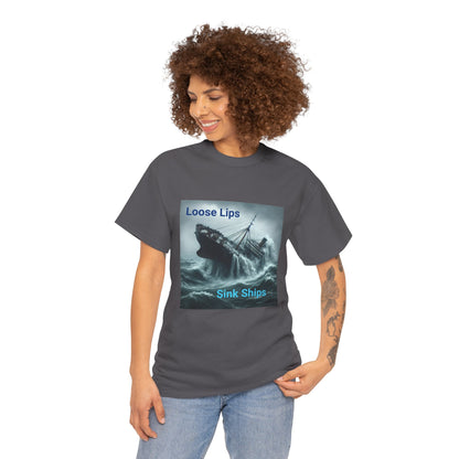 Loose Lips Sink Ships T‑Shirt — Nautical Vintage Shipwreck Tee