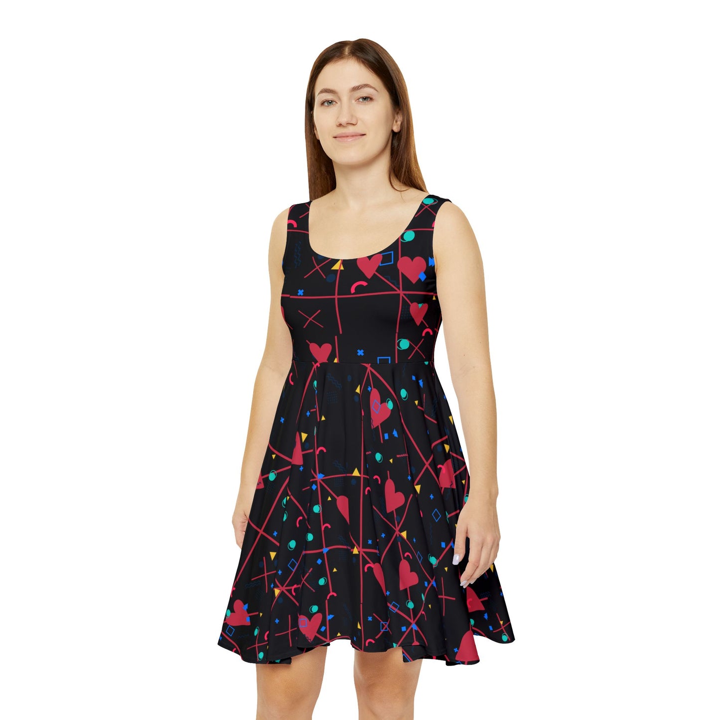 Skater Dress Colorful Love Heart