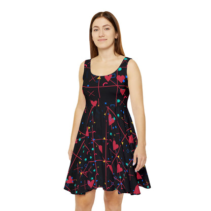 Skater Dress Colorful Love Heart