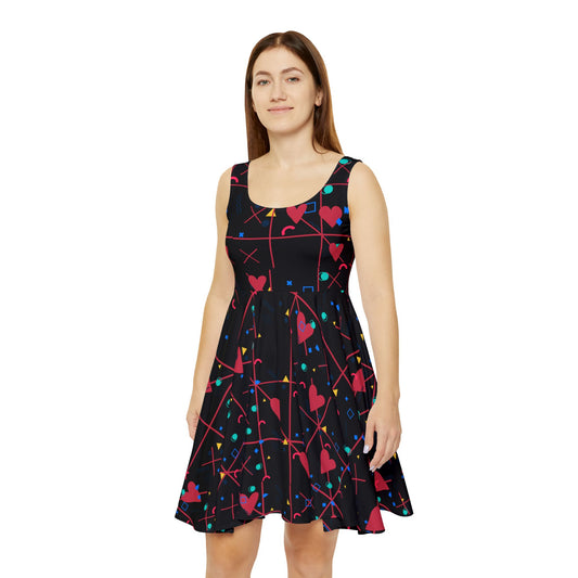Skater Dress Colorful Love Heart