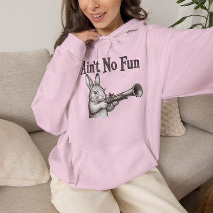 Ain't No Fun Rabbit Hoodie – Funny Vintage Animal Graphic Hoodie