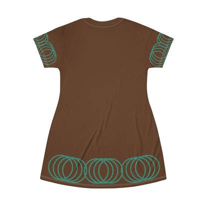 T-Shirt Dress Bohemian Brown