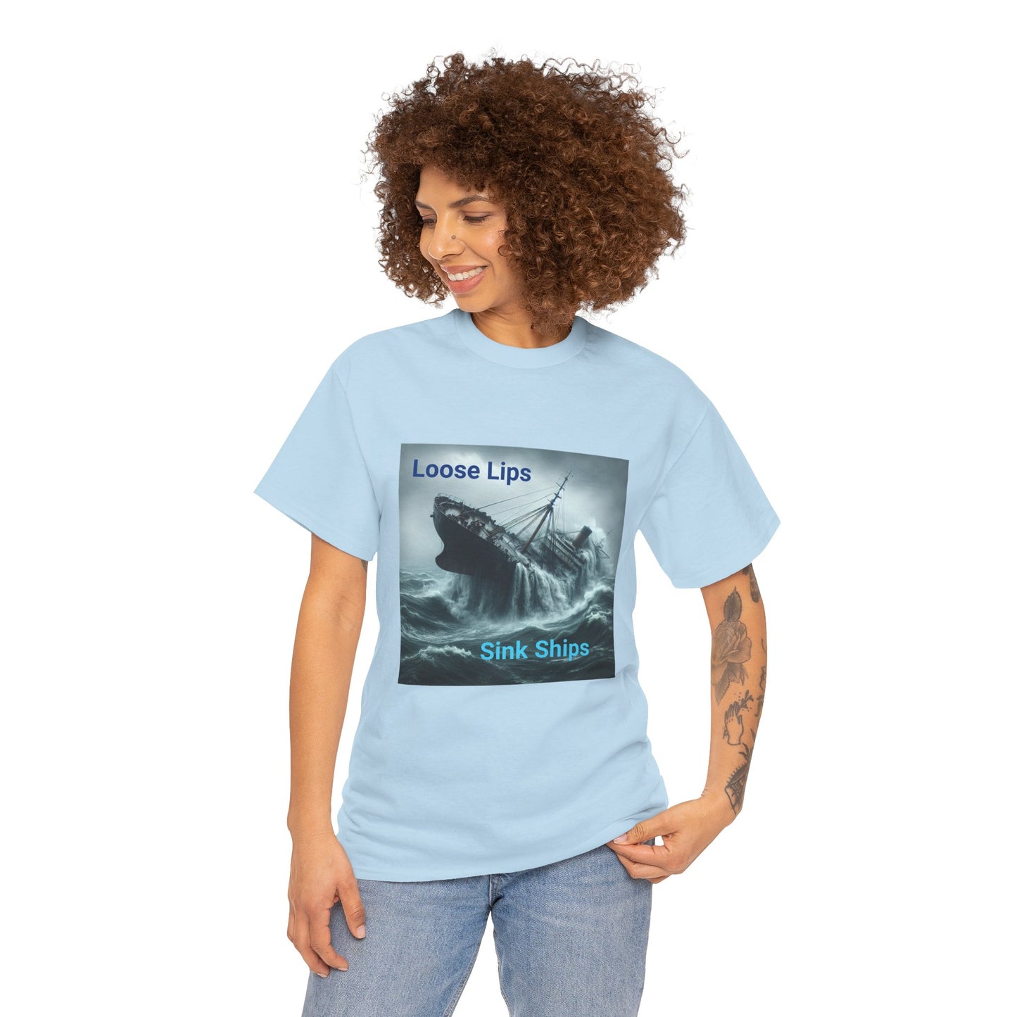 Loose Lips Sink Ships T‑Shirt — Nautical Vintage Shipwreck Tee