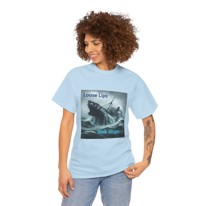 Loose Lips Sink Ships T‑Shirt — Nautical Vintage Shipwreck Tee