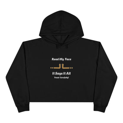 Read My Face Crop Hoodie | Minimal Graphic