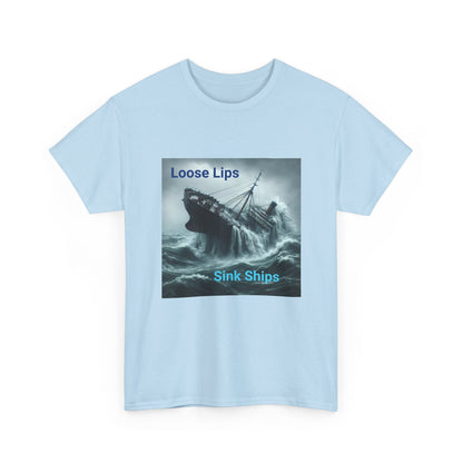 Loose Lips Sink Ships T‑Shirt — Nautical Vintage Shipwreck Tee
