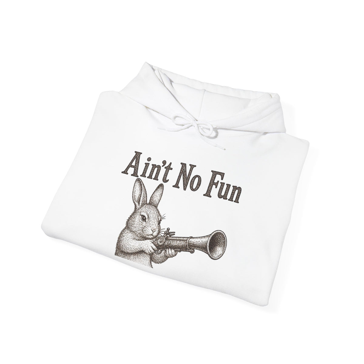 Ain't No Fun Rabbit Hoodie – Funny Vintage Animal Graphic Hoodie