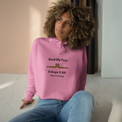Read My Face Crop Hoodie | Minimal Graphic