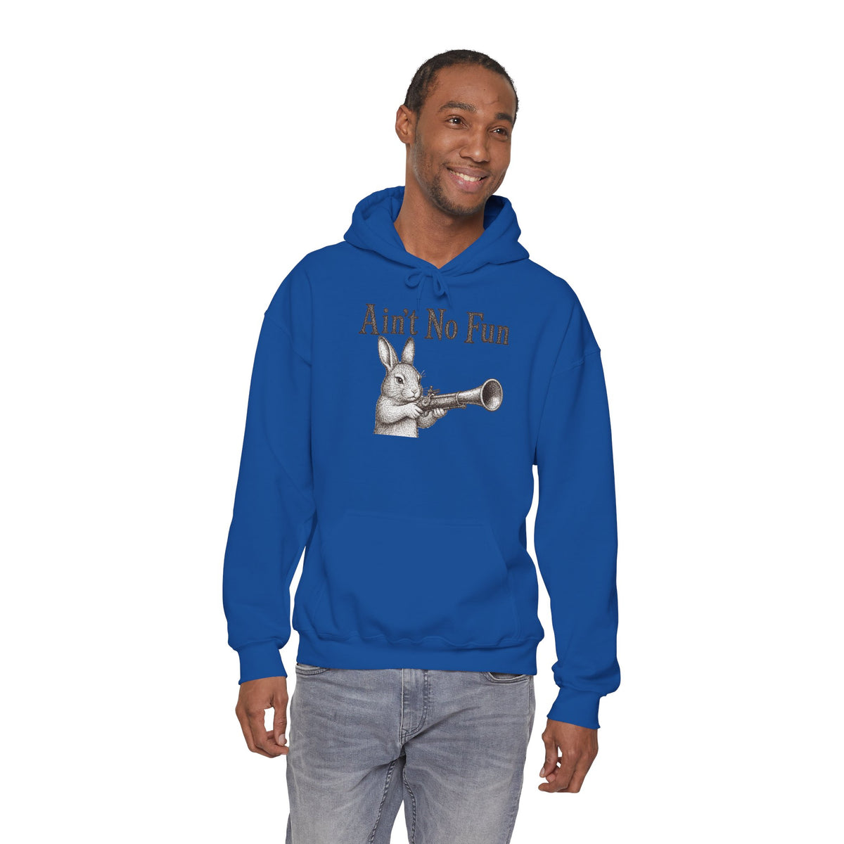Ain't No Fun Rabbit Hoodie – Funny Vintage Animal Graphic Hoodie