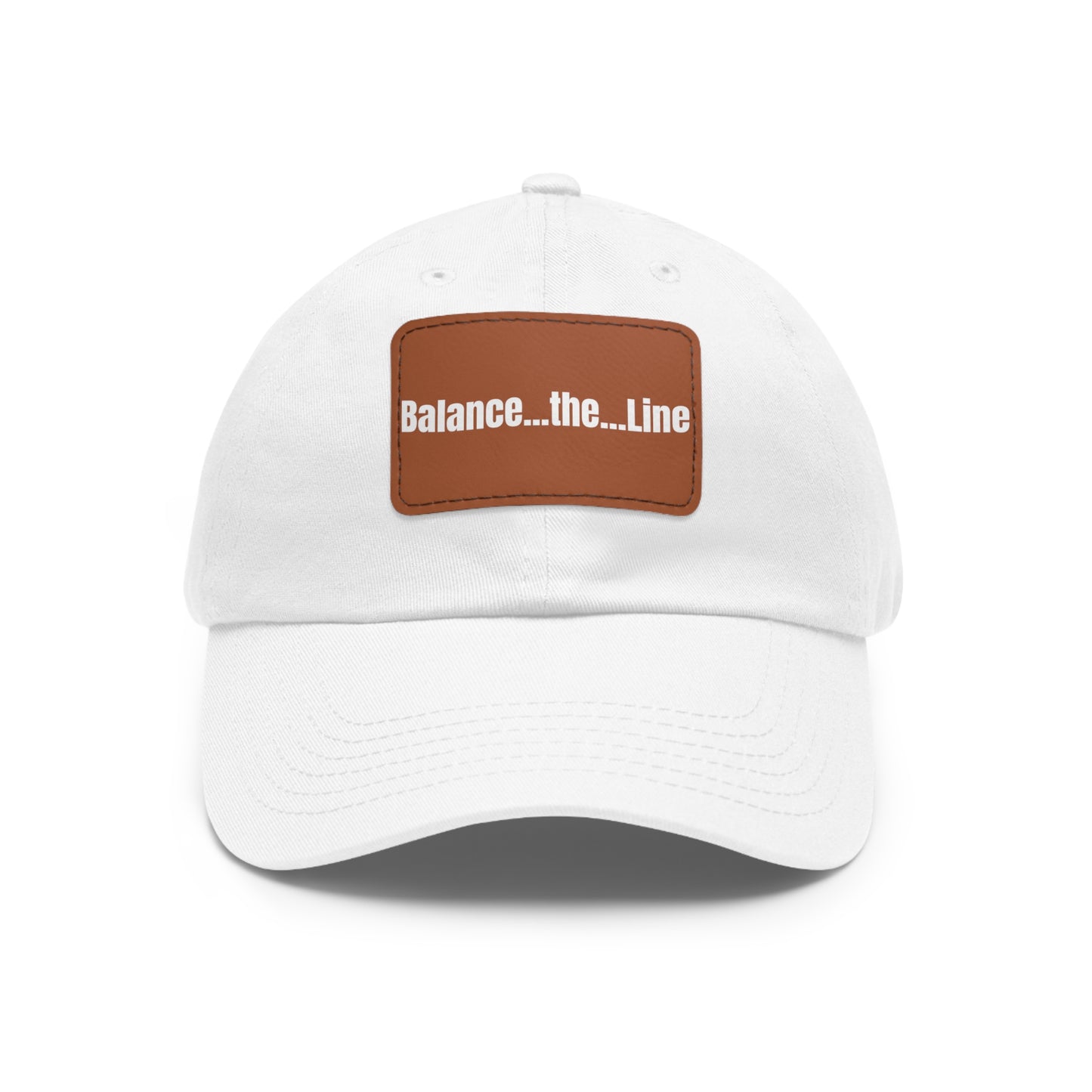 "Balance...the...Line" Statement Cap — White Dad Hat