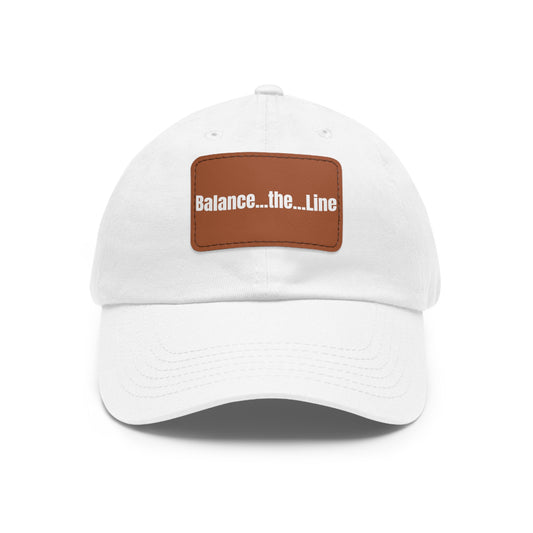 "Balance...the...Line" Statement Cap — White Dad Hat