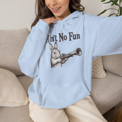Ain't No Fun Rabbit Hoodie – Funny Vintage Animal Graphic Hoodie
