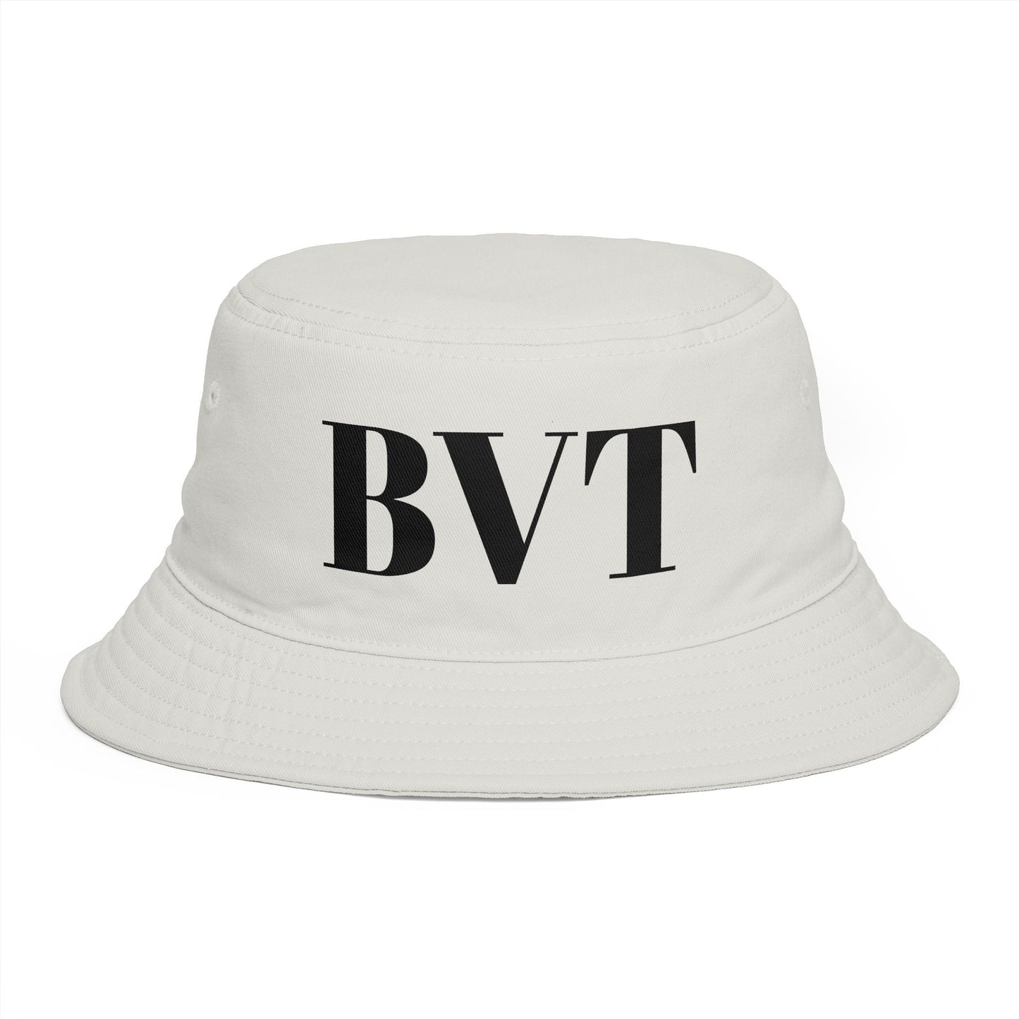 BVT Monogram Bucket Hat — Brown Casual Streetwear Sun Hat