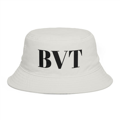 BVT Monogram Bucket Hat — Brown Casual Streetwear Sun Hat