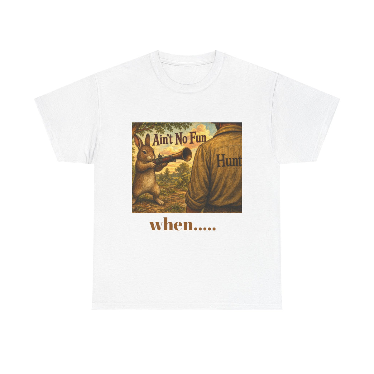Vintage Bunny Graphic Wisdom Tee — "Ain't No Fun When..."