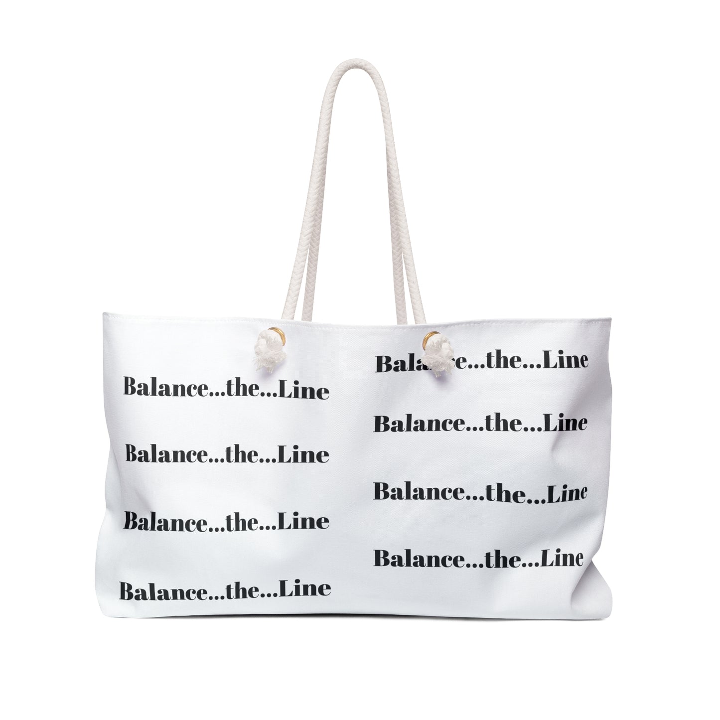 Balance...the...Line Weekender Bag – Minimalist Monochrome Travel Tote