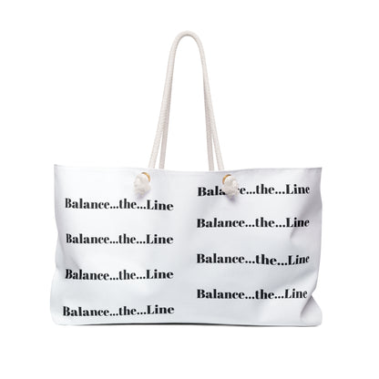 Balance...the...Line Weekender Bag – Minimalist Monochrome Travel Tote