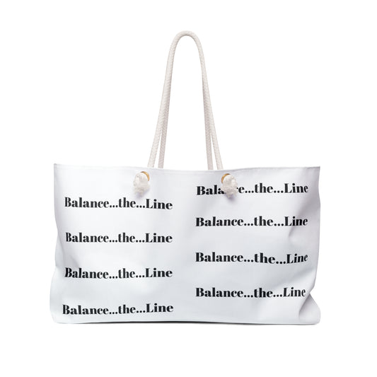 Balance...the...Line Weekender Bag – Minimalist Monochrome Travel Tote