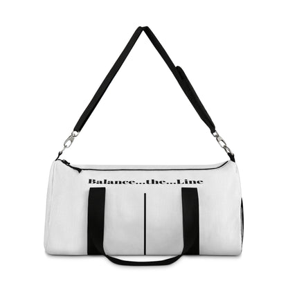 Balance...the...Line Duffel Bag — White Gym & Travel Tote