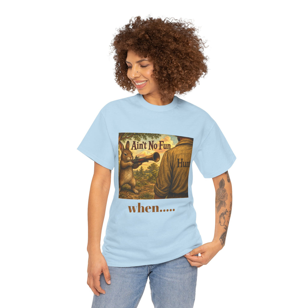 Vintage Bunny Graphic Wisdom Tee — "Ain't No Fun When..."