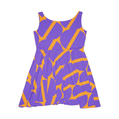 Abstract Print Skater Dress Earthen