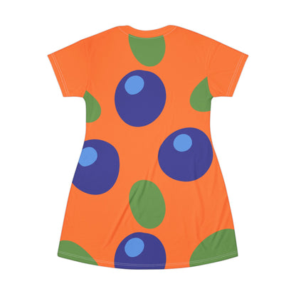 T-Shirt Dress Vibrant Orange Berry