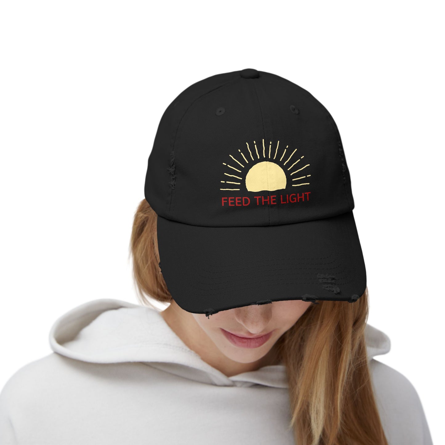 Feed The Light Unisex Distressed Cap
