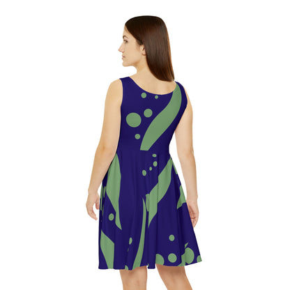 Abstract Print Skater Dress Vibrant