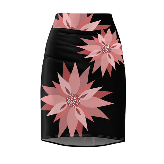 Floral Women's Pencil Skirt Bl