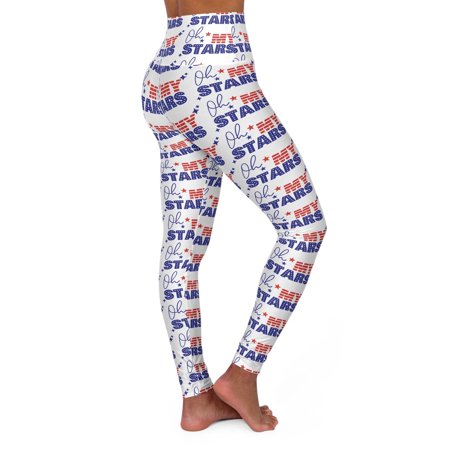 High-Waist 'Stars' Yoga Leggings — All-Over Print